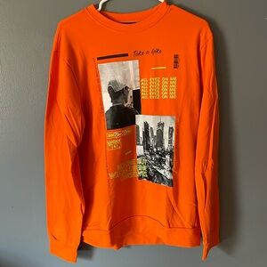 Orange Graphic Crewneck